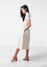 Load image into Gallery viewer, Eulera Leather Skirt in Cream
