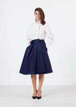 Load image into Gallery viewer, Full Collar Poplin Blouse in Off White
