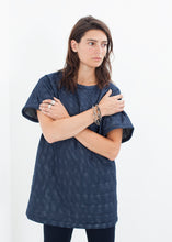 Load image into Gallery viewer, Quilted Mesh Mini Dress in Navy
