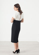 Load image into Gallery viewer, Pearl Fastened Dress in Cream/Black
